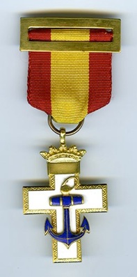 Cruz al Mérito Naval de 1ª Clase, distintivo blanco